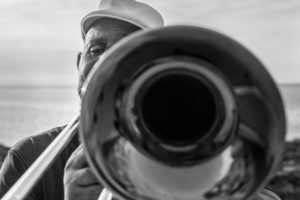 Cuba, Havanna, Musician playing trombone Cuba, Havanna, Musician playing trombone
